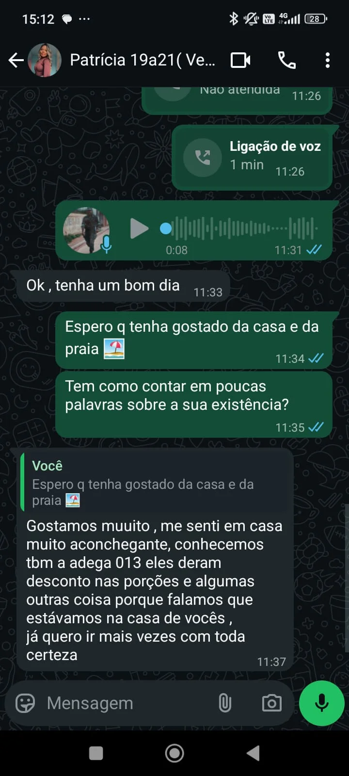 Avaliação positiva de cliente após hospedagem no Guarujá