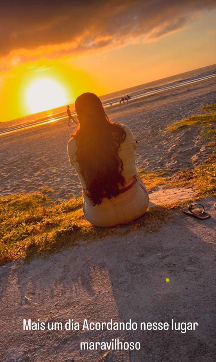 Pôr do sol na praia do Guarujá